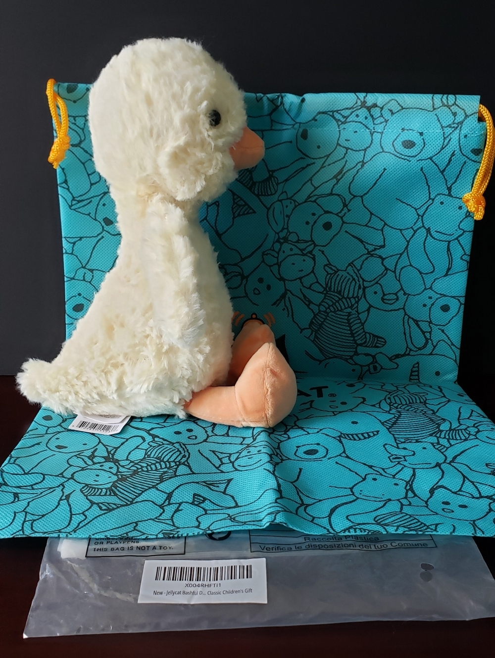 Authentic Jellycat Bashful Duck New With Dust Bag All Tags Attached - Picture 5 of 13